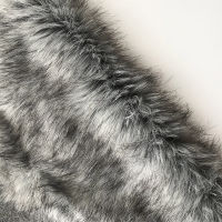 Faux fur gray imitation wolf dog hair cotton coat hat brim wool fabric