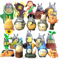 Studio Ghibli My Neighbor Totoro Mei Kitten Bus Resin Action Figures Mini Home Decoration Anime Figurines Dolls Kids Toys Set