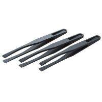 115Mm Tip Black Plastic Anti-Static Tweezers 3 Pcs