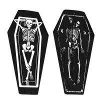 Coffin Bath Mat Gothic Skeleton Pattern Bathroom Rug 39.37x15.7in Non-slip Entryway Rug Halloween Carpet for Home Decor Front Door Bedroom Bathroom amiable