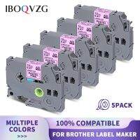 IBOQVZG 5ชิ้นสำหรับน้องชาย TZ231 Tze631 221 231 131 431เทปฉลากแมตต์เทปกาวกระดาษเทปมาตรฐานสำหรับ PT-H110เครื่องพิมพ์ฉลาก PT-D210