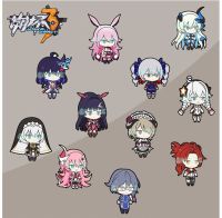 【CC】 Honkai 3 Brooch Anime Woman Kids Keyring Man Yae Pin Game Badge Keychain Jewelrys