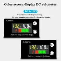 FPXR8มิเตอร์แสดงผลพลังงาน8V-100V สำหรับมาตรวัด Voltmeter Baterai ของกรดตะกั่วลิเธียมแบตเตอรี่กระแสไฟฟ้าตรงแบตเตอรี่ตัวบอกความจุเครื่องทดสอบแบตเตอรี่ Voltmeter Baterai