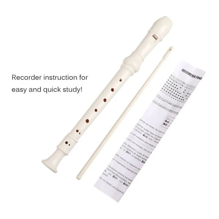 Flute Soprano Recorder With Fingering Description Cleaning Rod