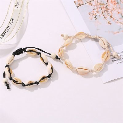 Folk Style Creative Hand Knitting celet Hawaiian Casual celet Fashionable Natural Shell Anklet