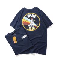 ☽◑☫ Vans Off The Wall เสื้อยืดลําลองแขนสั้นคอก ลม