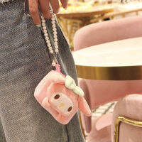 Sanrio Plush กระเป๋า Cinnamoroll MyMelody Kuromi Plushies Kawaii Plush Pearl Lanyard จี้หญิงผู้ถือบัตรของเล่นคริสต์มาสของขวัญ