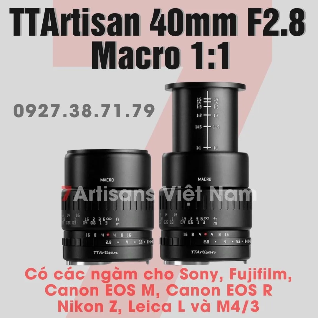 Có Sẵn) Ống Kính Ttartisan 40Mm F2.8 Macro 1:1 Và Chân Dung Xóa Phông Dành  Cho Fujifilm, Sony, Canon Eos-M, Eos R, Leica L, M4/3 Và Nikon Z | Lazada.Vn