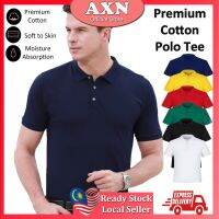 AXN Uni Cotton Polo Tee Polo Collar Tshirt Berkolar Slim Fit Cotton Uni Men Women Plain Collar Lengan Pendek