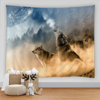 Animals Wolf Tapestry Background Psychedelic Wall Hanging Tribal Animal Sheets Wolf Tapestry Home Decor Beach Mat Tapestries