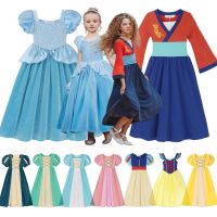 Disney New Design Girls Princess Dresses for 3 12Y Children Kids Christmas Cosplay Costume Girls Clothing Dress Long Dresses