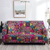 Colorful Geometric Decorative Home Sofa Cover Geometric Lattice Ethnic Style Decoration Living Room Spandex Stretch Sofa Cases