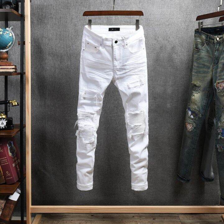 amiri-white-casual-slim-fashionable-mens-jeans-with-hole-patch-fashion-brand-amiri-casual-straight-pants-large-size-28-40