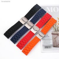 ♂✴ 22mm24mm folding buckle men 39;s silicone watch band accessories outdoor sports waterproof Rubber Strap wristband