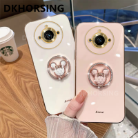 DKHORSING กล้องรูปแบบน่ารักการ์ตูนเคสมือถือชุบโลหะใหม่สำหรับ Realme 11 11Pro 11 Pro + 10T 5G ป้องกันปลอกอ่อน REALME11 Pro Plus 2023พร้อมห่วงจับ