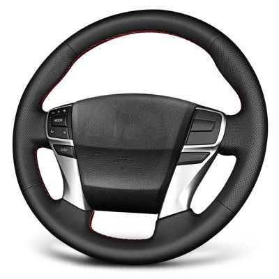 [HOT CPPPPZLQHEN 561] ฝาครอบพวงมาลัยรถยนต์สีดำอุปกรณ์ตกแต่งภายในรถยนต์แฟชั่น Anti Slip หนังเทียมสำหรับ Toyota Reiz Mark X 2009 2015