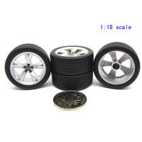 Model Car Modified Tire 1:18 Wheels Radial Tire + Hub Tire Bell Model Car Accessories for 118 Model Car Roller Coaster