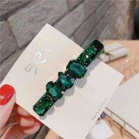 ☒ Retro Court Velvet Colored Rhinestone Hairpin Purple Green Crystal Hairpin Handmade Female Hair Clips Women Accessories Jewelry