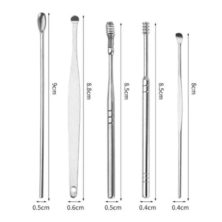 6pcs-set-ear-cleaner-tool-ear-wax-pickers-stainless-steel-earpick-wax-remover-spoon-soft-spiral-ear-curette-health-care