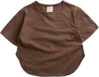 Toddler Kids Girls Boys Short Classic Loose Short Soft Short Sleeve Solid T Shirt Tee Tops Clothes T Shirt 2t (Brown, 4 Years)