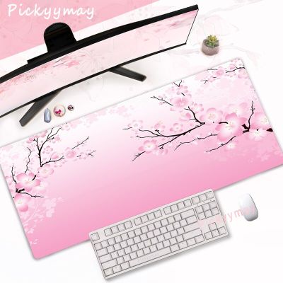 Pink Cherry Blossoms Mousepad Home Computer Table Large Pc Mouse Pad Art Sakura Keyboard Mause Rug Desk Mat Office rug 1000x500