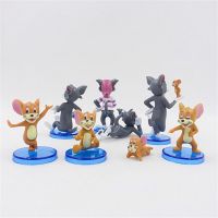 DXNZVA รุ่น Q พีวีซี เพชรประดับ ตกแต่งเค้ก ตกแต่งตุ๊กตา ของเล่นตัวเลข แมวและเมาส์ เครื่องประดับตุ๊กตา โมเดลหุ่น Tom and Jerry แอ็คชั่นฟิกเกอร์