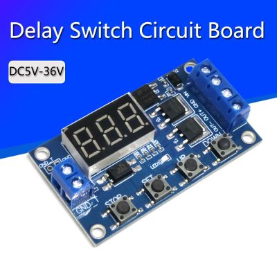 โมดูลควบคุมเวลาแบบ Mos คู่ Led Dc 5V ~ 36V วงจรทริกเกอร์รีเลย์หน่วงเวลาเวลาแบบดิจิตอลโมดูลควบคุมเวลาแผงวงจรสลับเครื่องจับเวลา Diy