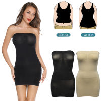 UnderDress Body Shaper Full Slips Tummy Control Shapewear เอวเทรนเนอร์บอดี้สูท Butt Lifter Seamless Slimming ชุดชั้นในรัดตัว