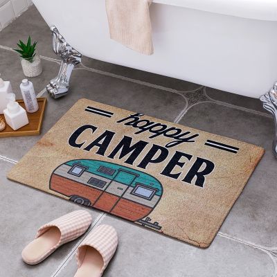 Cartoon Camper Carpet Bathroom Entrance Doormat Bath Indoor Floor Rugs Absorbent Mat Anti-slip Kitchen Rug for Home Decorative