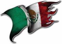 【lz】❁☜□  Bandeira mexicana Tattered Waving México País Latin Pride Heat Transfer Iron em adesivos para carros Motos Laptops Indústria