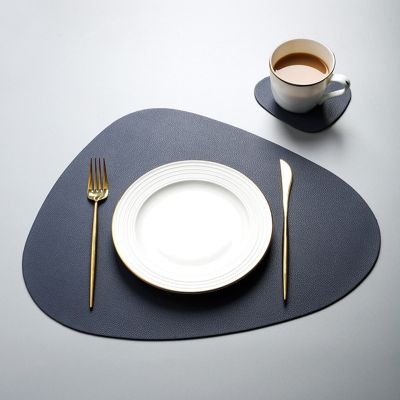 【CW】﹊◎  Leather Table Mats Tableware  Placemat Insulation Bowl Coaster Non-Slip