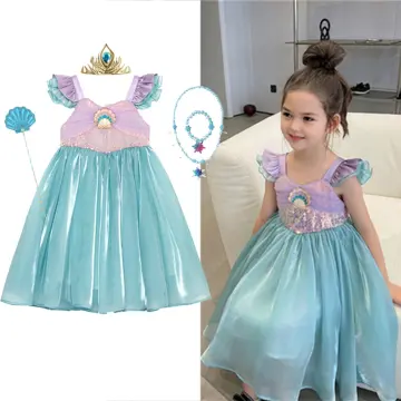 Little Mermaid Ariel Princess Girl Abiti Costumi Cosplay Baby Up