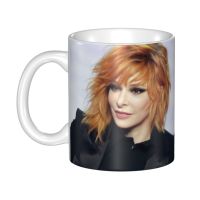 Custom Pretty Mylene Farmer Coffee Mugs DIY French Singer Ceramic Tea Milk Cups Men Women Outdoor Work Camping Cup