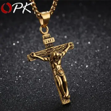 INRI Crucifix Cross Necklace – lordwonders.com | Gold chains for men, Gold cross  necklace, Cross pendant necklace