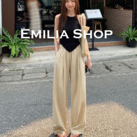 0410 A23L0F0 ใหม่ 2023 สไตล์เกาหลี สบายสไตล์ กางเกงเอวสูง กางเกงขายาว SHOP EMILIA