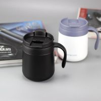 350ml Coffee Insulation Cups with Handle Portable Stainless Steel Water Bottle Double-layer Milk Cup for Home Office Thermal Mug