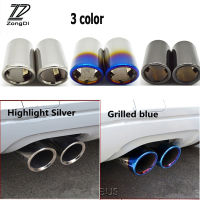 ZD 2PCS For Audi A3 A4 B8 A6 C6 A5 Q5 Q7 Q3 A1 A8 Car Exhaust Tip Muffler Stainless Steel Covers High Quality Accessories