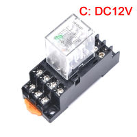 [สร้างสรรค์] สง่างามรีเลย์ปลั๊กอิน HH54P MY4NJ DC 12V 24V 220V AC 220V สีเงินซ็อกเก็ต14พิน