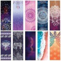 ﹉✺ 2022 The New 183 x 63CM 3MM Printed Natural Rubber Yoga Mat Women High Quality Fitness Mats Pilates Gym Exercise Healthy Tapete