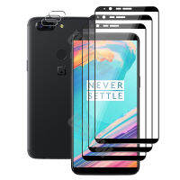 (3+3) สำหรับ Oneplus 5T (3 ชิ้น) ความคุ้มครองเต็มรูปแบบ กระจกกันรอยหน้าจอ &amp; (3 ชิ้น) ฟิล์มป้องกันเลนส์กล้อง-Aluere