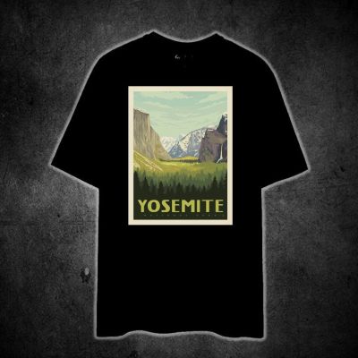 YOSEMITE VISIT YOU MUST (NATIONAL PARK VINTAGE TRAVEL 2) Printed t shirt unisex 100% cotton