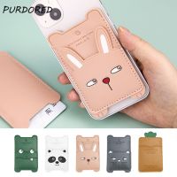 PURDORED 1 PC Cartoon Phone Back Card Holder Adhesive Fashion Cute Women Men Cell Phone  ID Card Holder Slim Case Sticker Card Holders