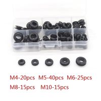 115pcs O Ring Car Rubber Grommet Seal Assortment Set Electrical Wire Gasket Hydraulic Water Tight Black With Box Cable Plug Hose