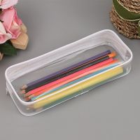 ✒ Transparent PVC Pencil Bag Canvas Flower Stationery Storage Pencil Case Waterproof Pencil Zipper Pouch School Student Supplies