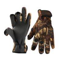 ☍ New 3 Shorter Finger Waterproof Fishing Gloves Hunting Anti-Slip Mitts Shooting Camo Without Adhesive