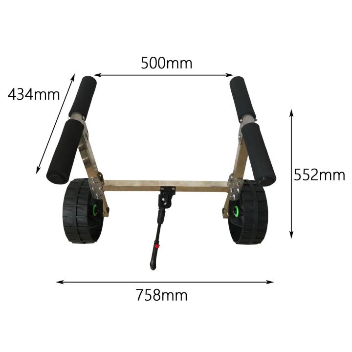 แท่นรองรับพับได้สำหรับเรือคายัคและล้อรถเข็นเรือคายัคสำหรับบรรทุกลากเรือแคนู