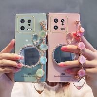 เคสโทรศัพท์มือถือ Xiaomi 13 T Pro 2023 13 T 13 T 13 T 13,กำไลเปลือกป้องกันเลนส์แฟชั่นด้วยไฟฟ้า13Lite + Kaca Rias กระต่ายน่ารักเคสนิ่มฝาครอบ Xiaomi13TPro โทรศัพท์