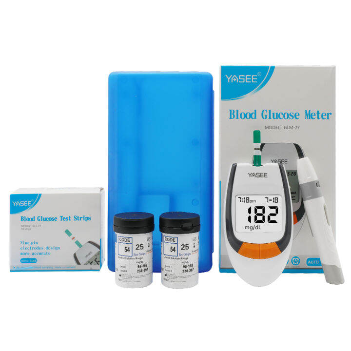 YASEE Blood Glucose Monitor Complete Kit 25pcs Test Strips 25pcs Lancet