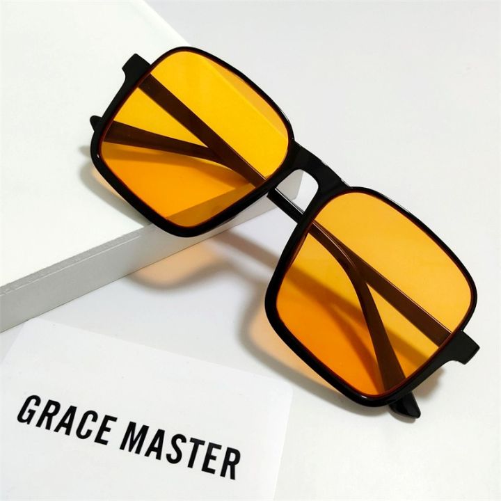 แว่นตาแฟชั่นดีไซน์แบรนด์สุดหรูวินเทจสี่เหลี่ยมขนาดใหญ่กว่าขนาดของแว่นตากันแดดแว่นตาเฉดสี-uv400