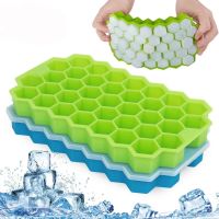 Large-Capacity Ice Trays Silicone Mold Reusable Honeycomb Ice Cube Maker Food Grade Ice Maker With Lids Popsicle Mould Ice Mold